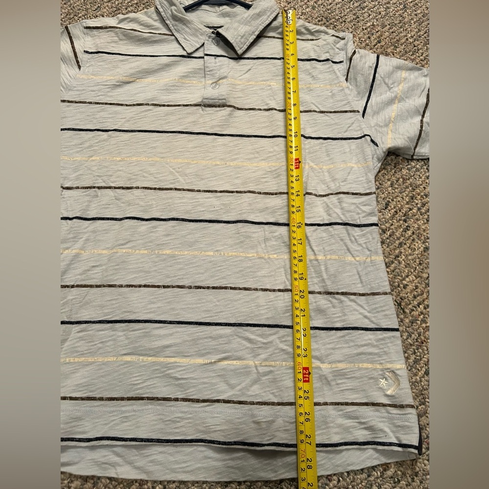 Converse Men's Light Blue and Navy Striped Polo - Picture 14 of 14